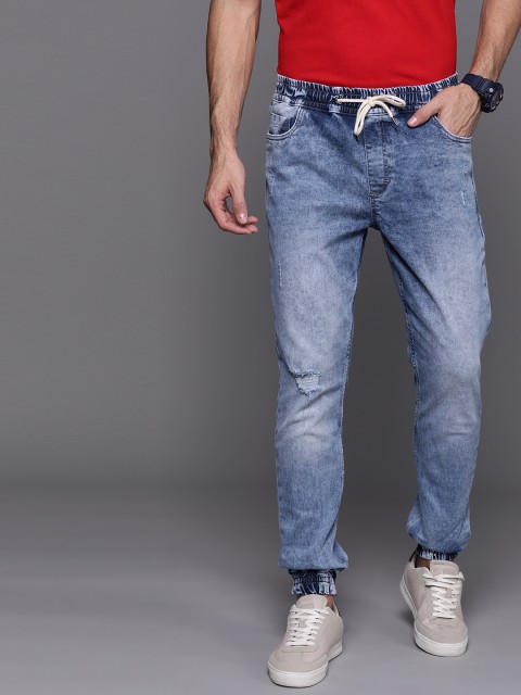 

Ducati Men Blue Regular Fit Denim Washed Joggers