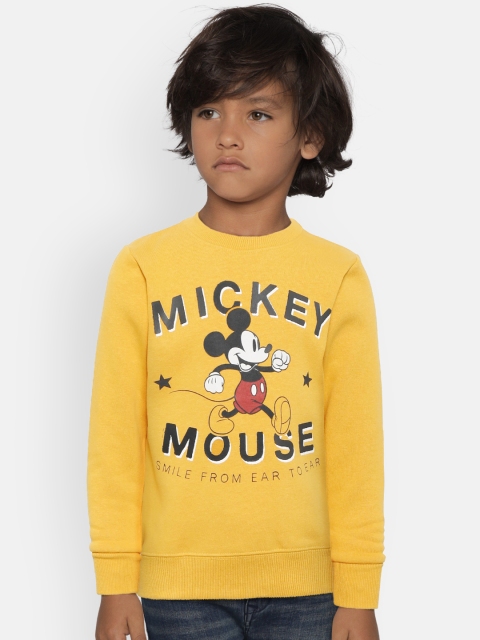 

Fox Boys Mustard Yellow & Black Mickey Mouse Print Sweatshirt