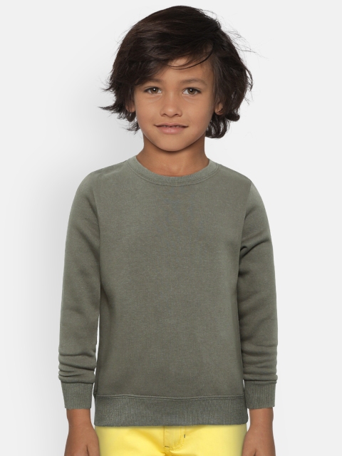 

Fox Boys Olive Green Solid Sweatshirt