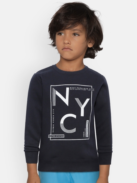 

Fox Boys Navy Blue & White Printed Sweatshirt