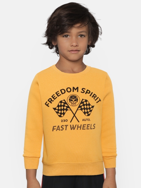 

Fox Boys Mustard Yellow & Black Printed Sweatshirt