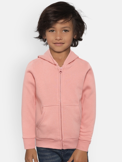 

Fox Kids Unisex Peach-Coloured Solid Hooded Sweatshirt
