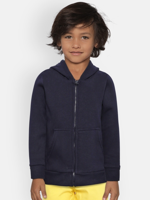 

Fox Kids Unisex Navy Blue Solid Hooded Sweatshirt