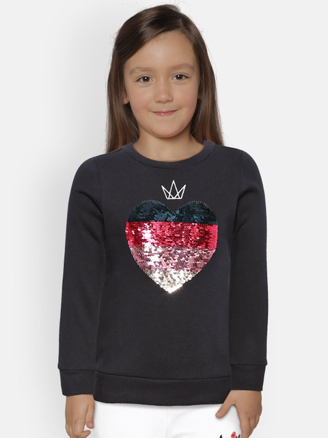 

Fox Girls Navy Blue Flip Sequinned Sweatshirt