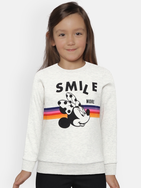 

Fox Girls Grey Melange Printed Sweatshirt