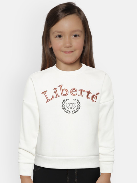 

Fox Girls White Embroidered Sweatshirt