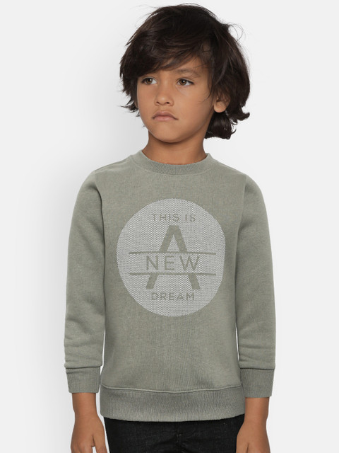 

Fox Boys Olive Green Printed Sweatshirt