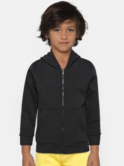 

Fox Kids Unisex Black Solid Hooded Sweatshirt