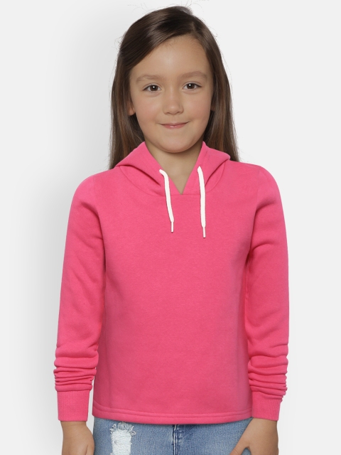 

Fox Girls Pink Solid Hooded Sweatshirt