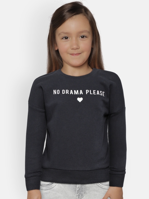 

Fox Girls Navy Blue Printed Detail Sweatshirt