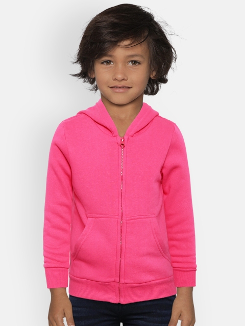 

Fox Kids Unisex Pink Solid Hooded Sweatshirt