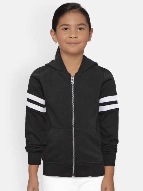 

Fox Girls Black Solid Hooded Sweatshirt