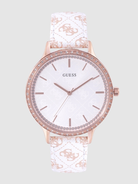 

GUESS Women White Printed Analogue Watch W1229L3