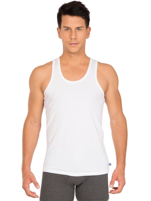 

Jockey Men White Solid Innerwear Vest 8820-0105