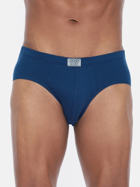 

Jockey Modern Classic Men Blue Solid PocoT Briefs 8035-0105