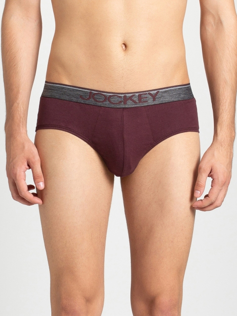 

Jockey Men Burgundy Solid Basic Briefs 8037-0105