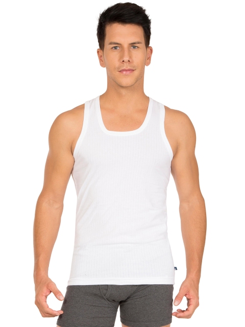 

Jockey Men White Solid Innerwear Vest 8816-0105