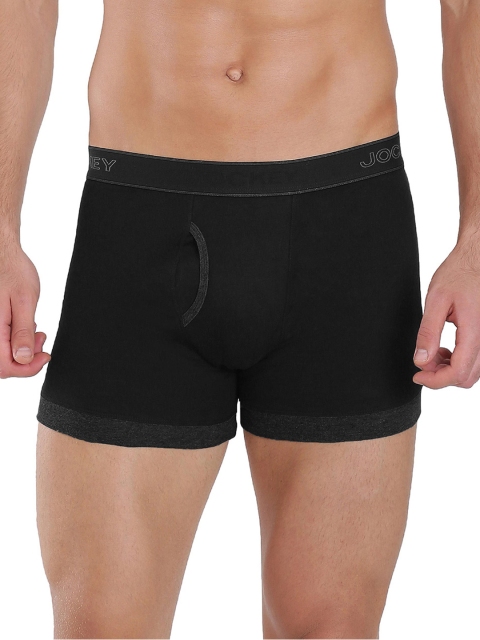

Jockey Men Black Solid Trunks 1017-0105