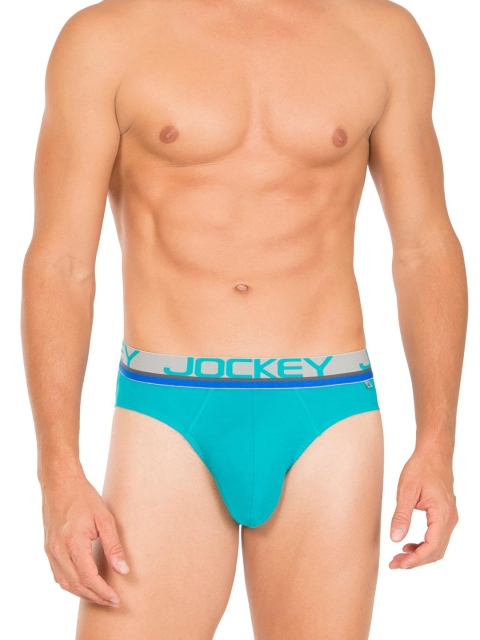 

Jockey Men Turquoise Blue Solid Basic Briefs FP02-0105-CBTQ2