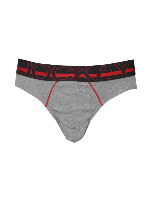 

Jockey Men Grey Melange Solid Basic Briefs US17-0105