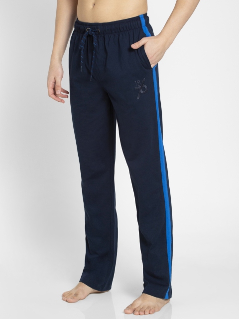 

Jockey Men Black Solid Straight Fit Athleisure Track Pants, Navy blue