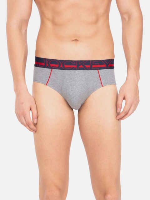 

Jockey Men Grey Melange Solid Briefs US14-0105