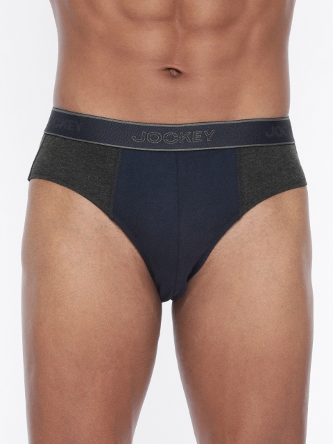 

Jockey Men Charcoal Grey & Navy Blue Colourblocked Briefs 1011-0105