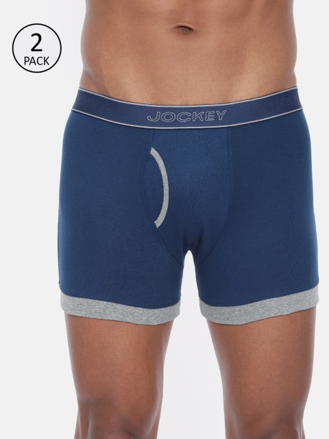 

Jockey Men Pack of 2 Solid Blue Trunks 1017-0205-EB-GM