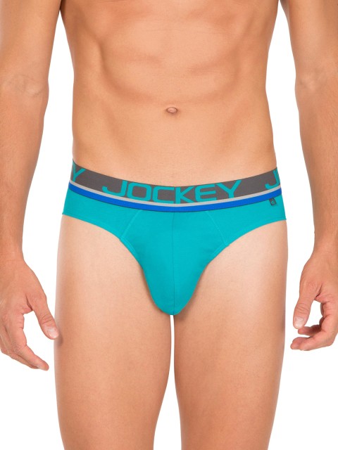 

Jockey Men Turquoise Blue Solid Briefs FP02-0105-CBTQ2