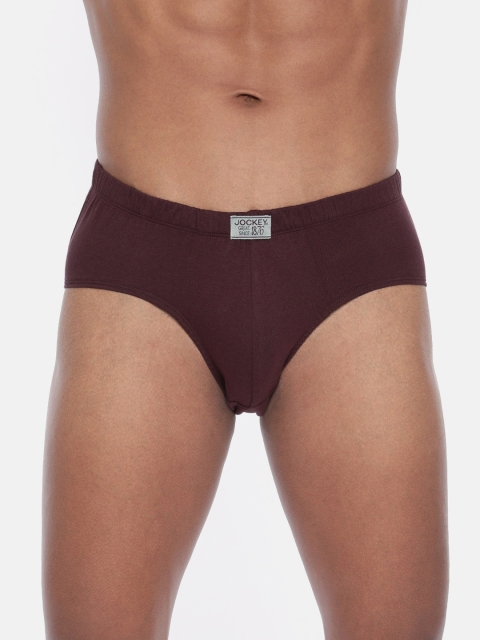 

Jockey Men Burgundy Solid Briefs 8035-0105