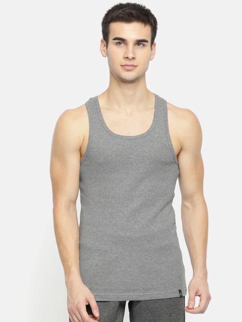 

Jockey Men Grey Melange Self-Striped Innerwear Vest 9922-0105
