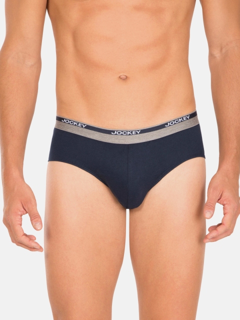 

Jockey Men Navy Blue Solid Square Cut Briefs 8037-0105