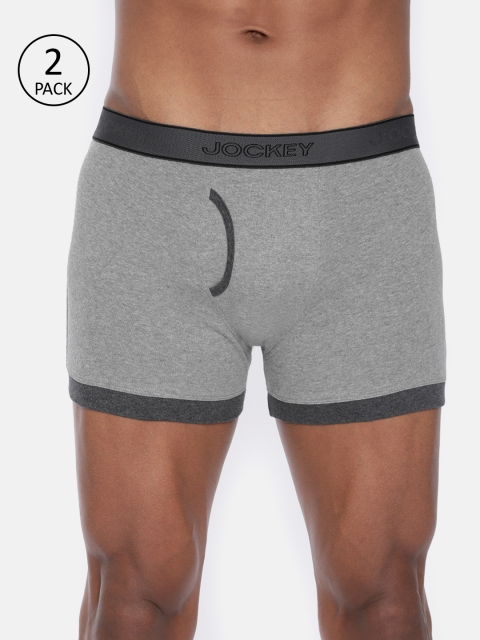 

Jockey Men Pack of 2 Solid Grey Melange Trunks 1017-0205-GM-CM