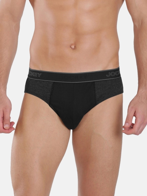 

Jockey Men Charcoal Grey & Black Colourblocked Fusion Briefs 1011-0105-BE