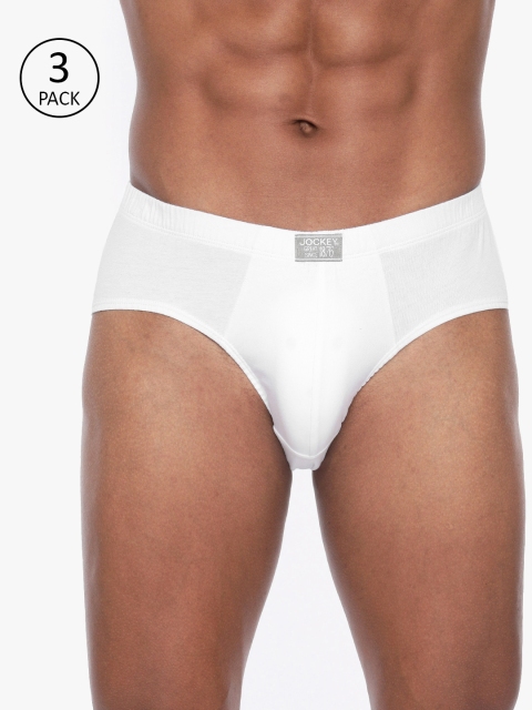 

Jockey Modern Classic Men Pack of 3 White Solid PocoT Briefs 8035-0305
