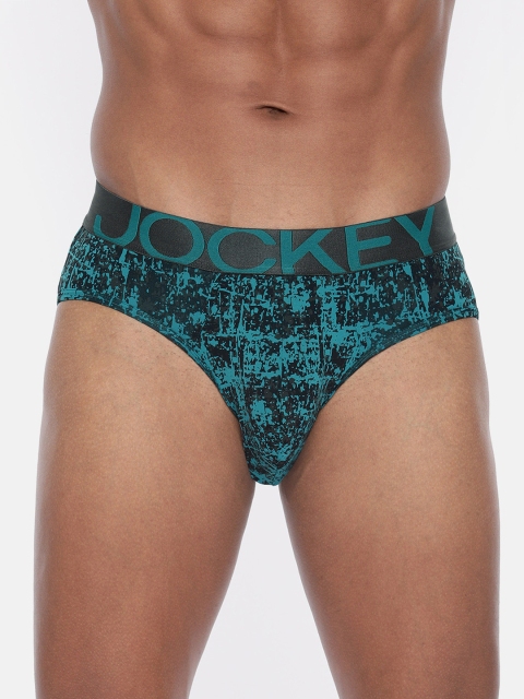 

Jockey Men Teal Blue & Black Printed Briefs IC29-0105-ODE07-