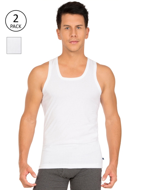 

Jockey Men White Pack of 2 White Solid Innerwear Vests 8816-0205