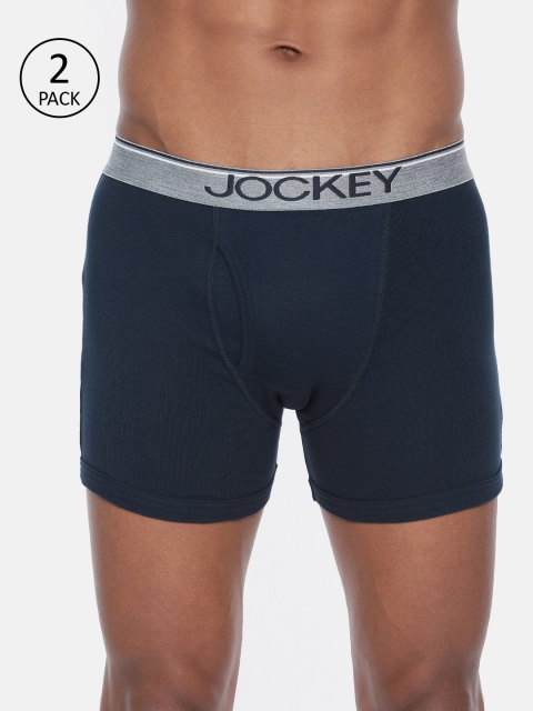 

Jockey Men Pack of 2 Solid Navy Blue Trunks 8009-0205