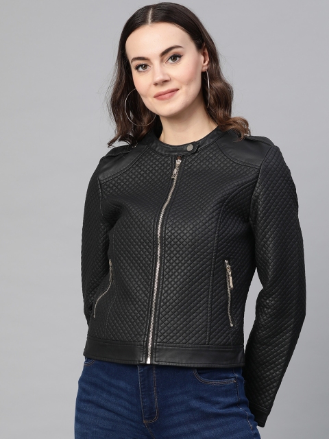 

Van Heusen Woman Black Solid Quilted Jacket