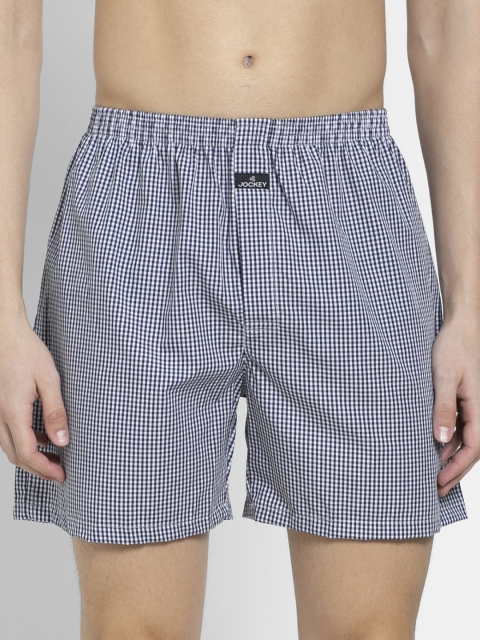 

Jockey Men Navy Blue Checked Boxers, Multi