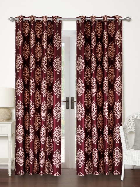

Home Sizzler Maroon Set of 2 Long Door Curtains