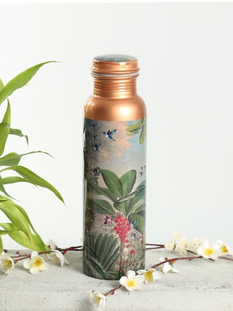 

India Circus by Krsnaa Mehta Copper-Toned & Grey Printed Water Bottle 1000 ml