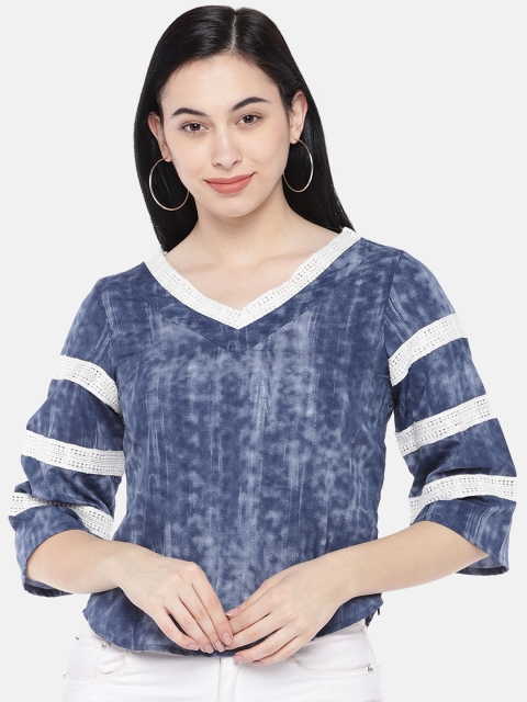 

Just B Women Blue Printed Top