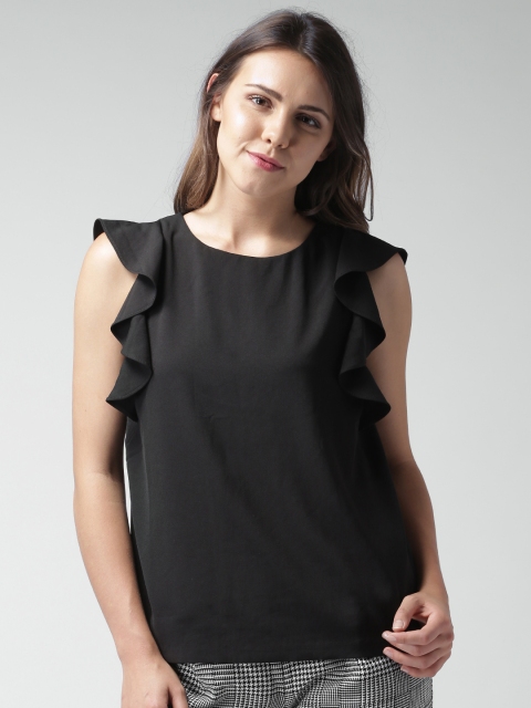 

FOREVER 21 Black Flutter Sleeve Top