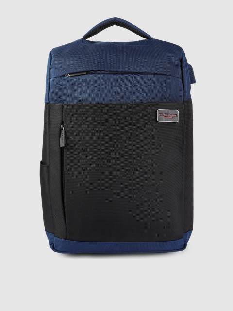 

U.S. Polo Assn. Unisex Navy Blue & Black Colourblocked Backpack