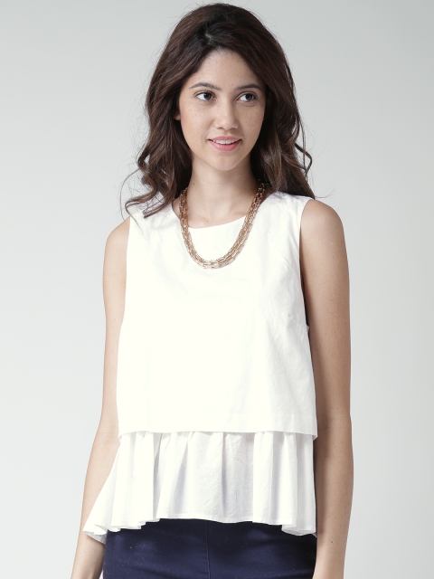 

FOREVER 21 White Layered Top