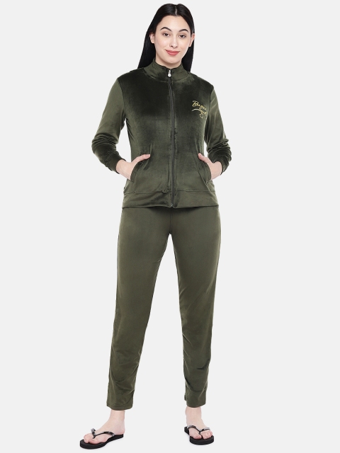 

Sweet Dreams Women Olive Green Solid Night Suit 8905017325318