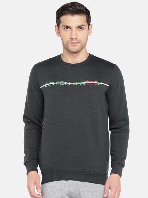 

Sweet Dreams Men Charcoal Grey Solid Sweatshirt