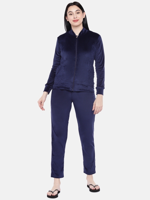 

Sweet Dreams Women Navy Blue Solid Night Suit 8905017325387