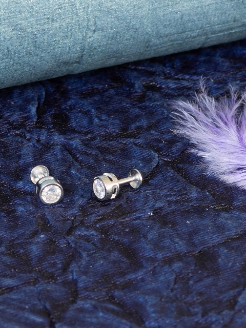 

Unniyarcha Jewellery Silver-Plated Circular Studs
